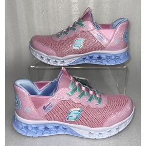 S Sport By Skechers Keely Sneakers Light Up Stretch Laces Big Girls Size‎ 4 NEW
